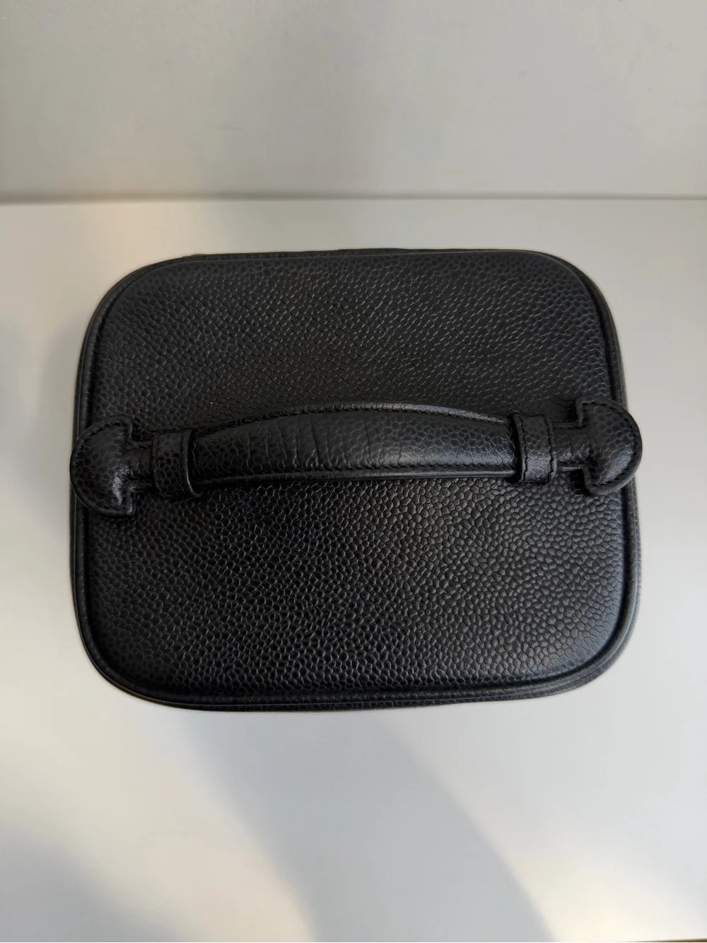 CHANEL Black Caviar Leather Vanity Case with Gold Hardware